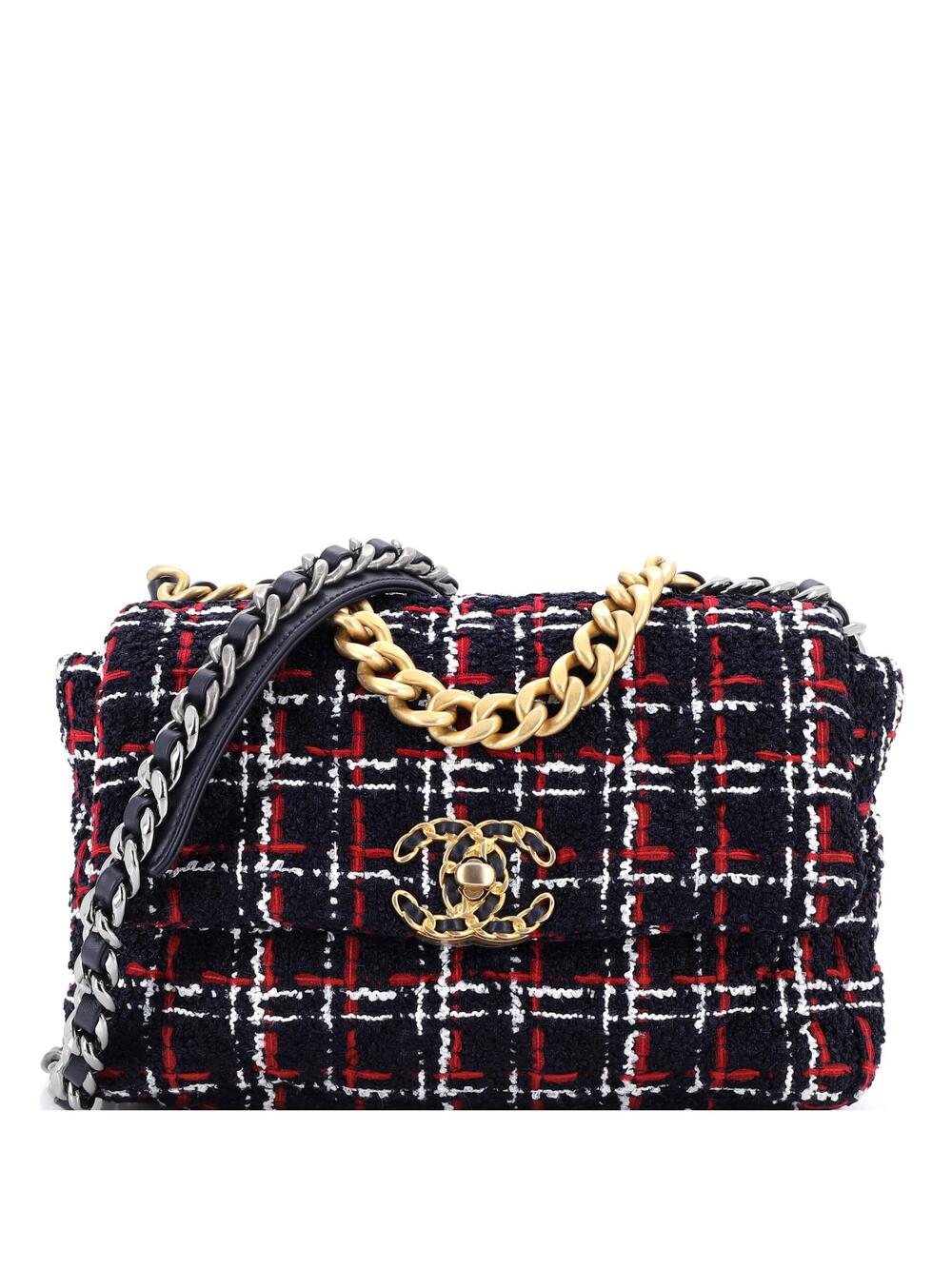 Chanel 19 Flap Bag Quilted Tweed Medium #256608C46B